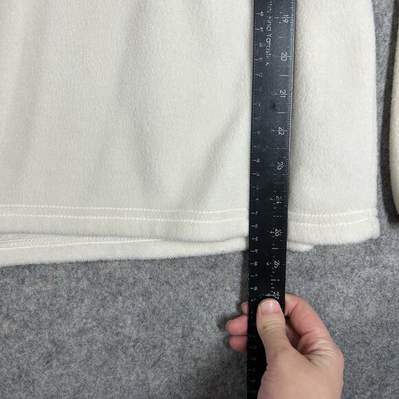 Columbia Sweatshirt Large Benton Springs Half Snap Pullover Sweater Fleece Chalk - Picture 2 of 8